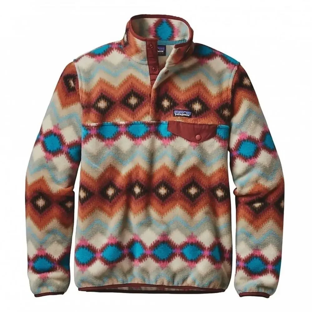 Patagonia Synchilla Snap T Fleece Pullover Sweater Timber Twist Aztec Print - Picture 1 of 6